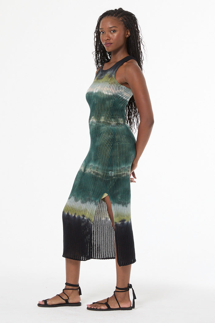 crochet tank dress Women's Malea Crochet Tank Dress in Rainforest Terra Wash by YFB