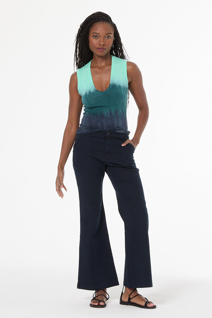 Diane Sleeveless Tee // Teal Brushed Ombre