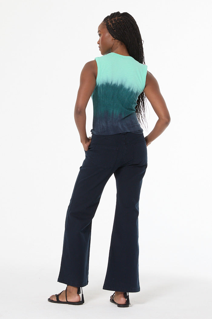 Diane Sleeveless Tee // Teal Brushed Ombre