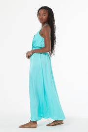 Shayna Hammered Satin Dress // Capri Blue