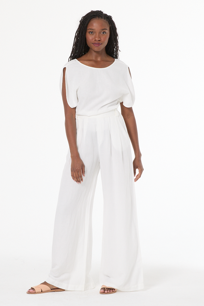 Bina Pleated Pant // Bone Pigment