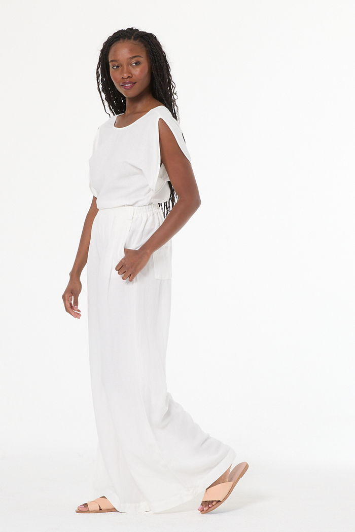 Bina Pleated Pant // Bone Pigment