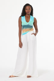 Diane Sleeveless Tee // Jelly Mint Watercolor Wash