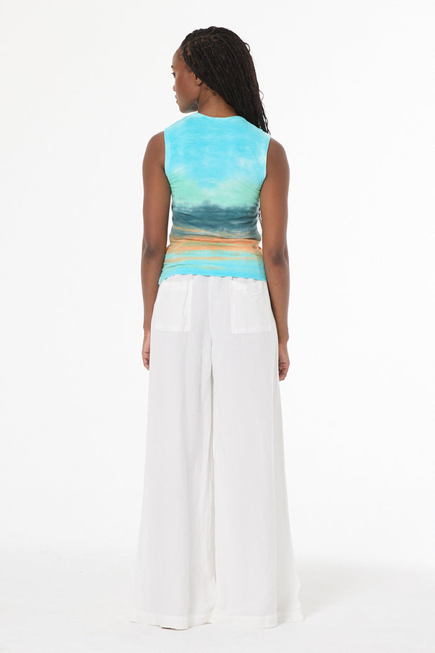 Diane Sleeveless Tee // Jelly Mint Watercolor Wash