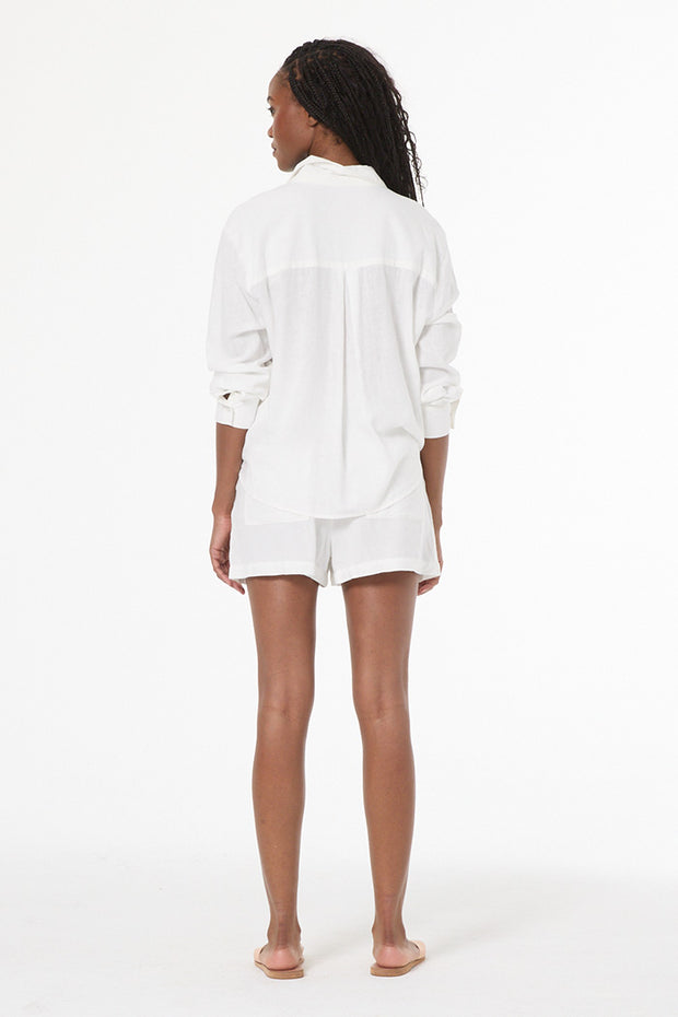 Traveler Linen Top // Bone