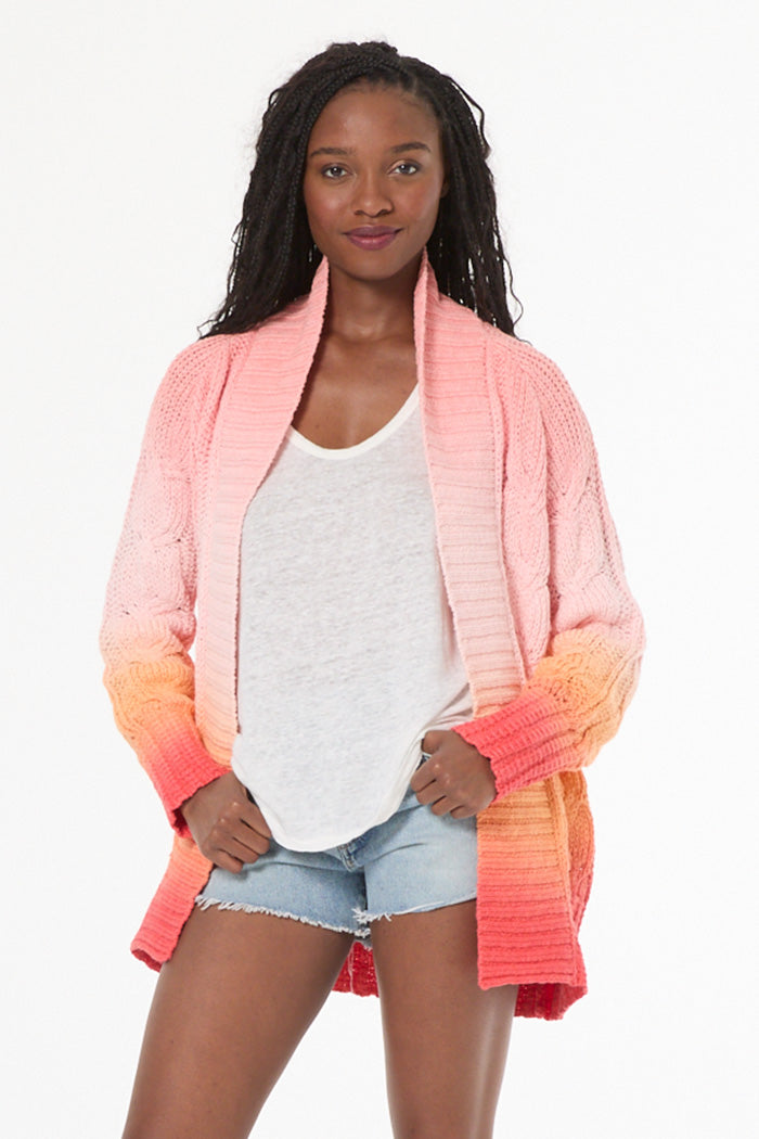 Cayla Cardigan // Solar Orange Ombre
