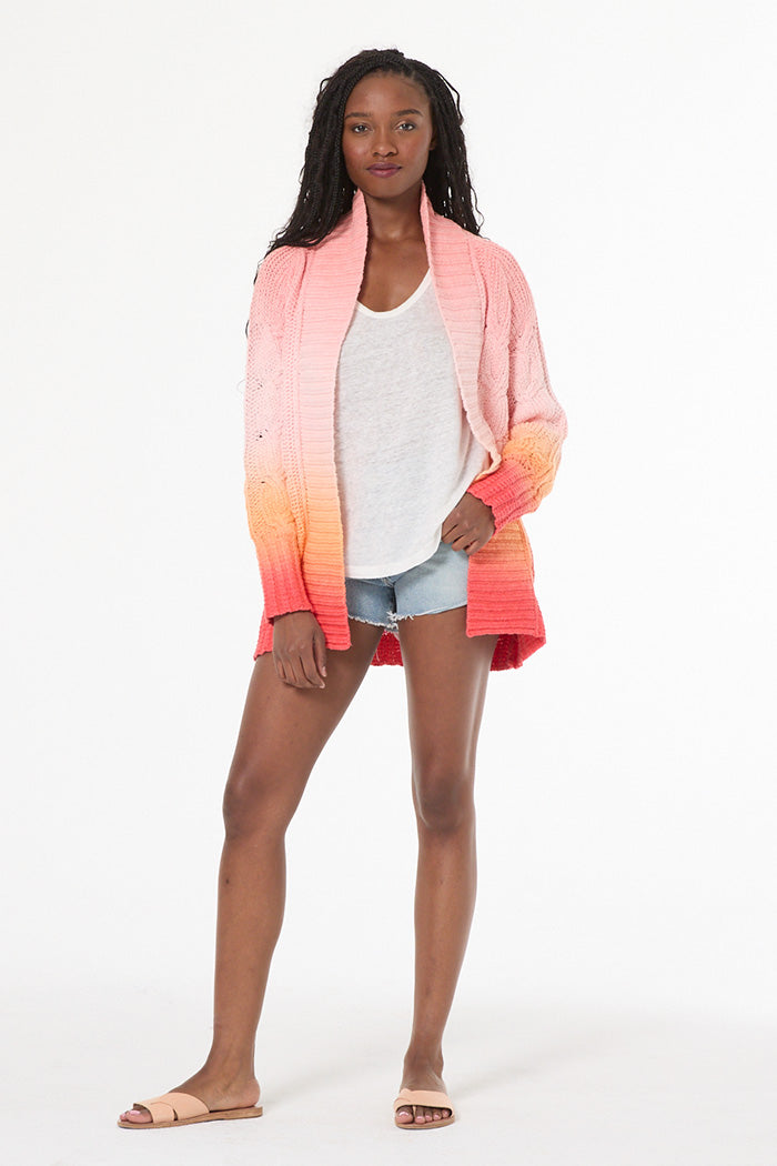 Cayla Cardigan // Solar Orange Ombre