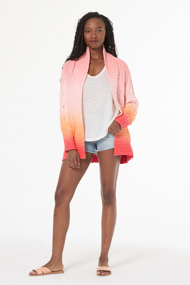 Cayla Cardigan // Solar Orange Ombre