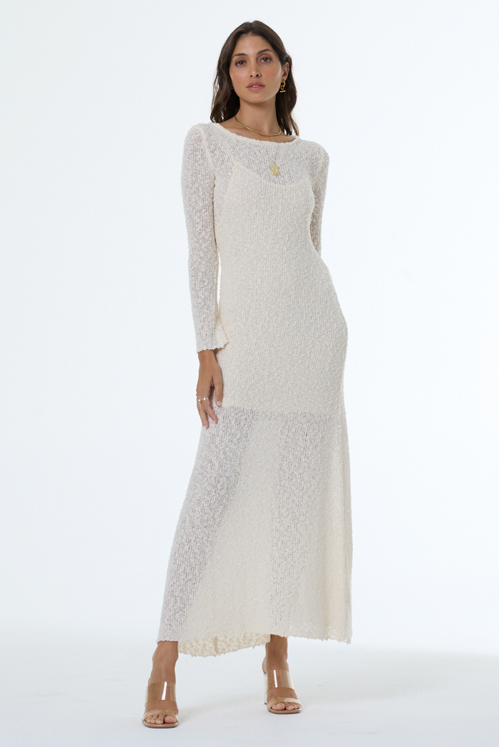 Sefina Bouclé Dress // Chalk