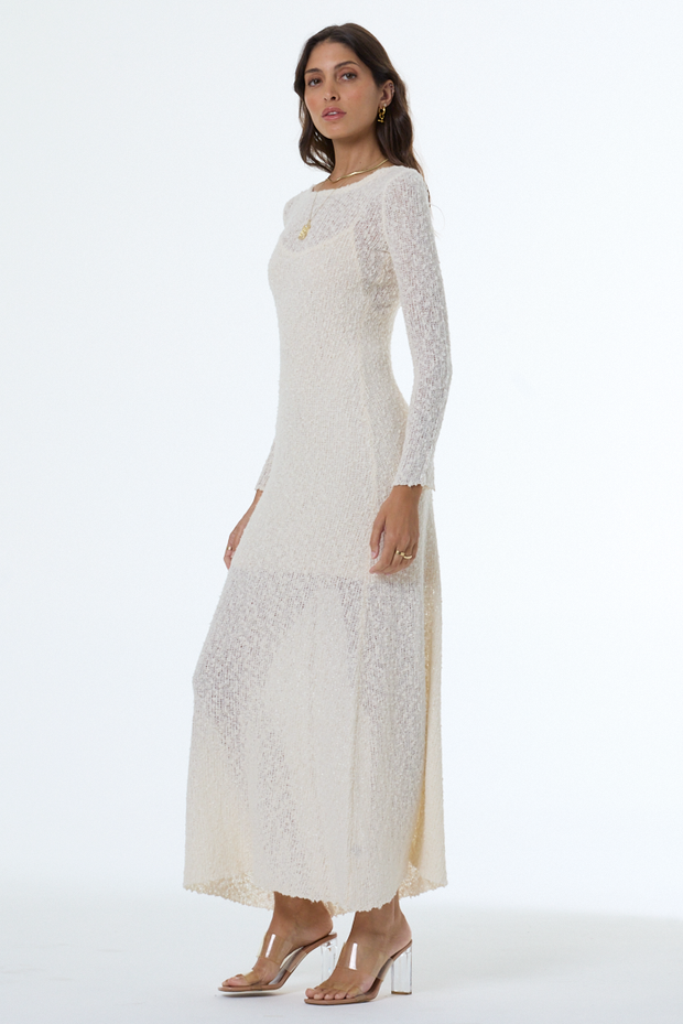 Sefina Bouclé Dress // Chalk – Young Fabulous & Broke