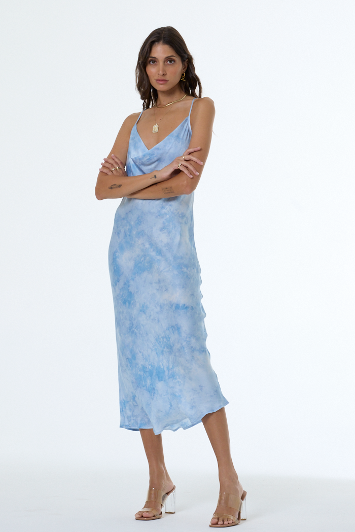 tie dye dress midi Women's Sweetie Slip in Blue Aura Cloud Wash by YFB girls dress up clothes spirited feel for summer Size:XL (fits up to 16/18) Lady Gaga Meet &