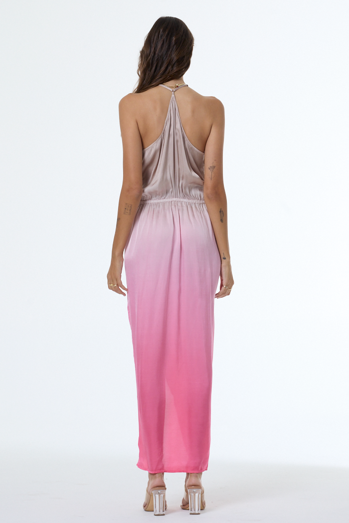 ombre slip dress Women's Siren Satin Slip Dress in Vintage Pink Ombre by YFB