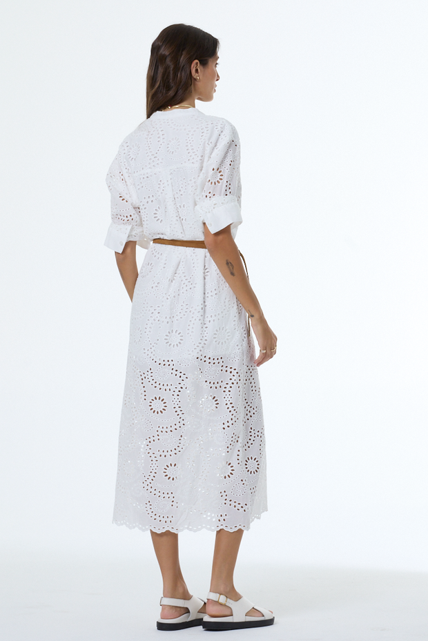 olinda midi dress Women's Olinda Dress in Bone by YFB
