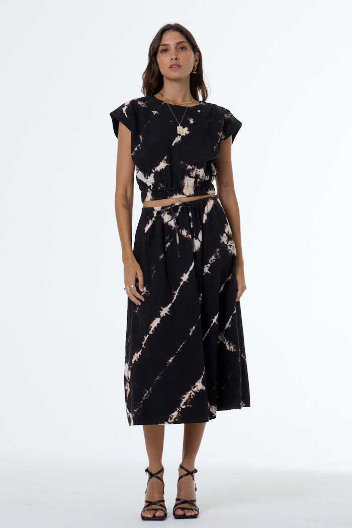 Wendy Top // Black Shibori Wash