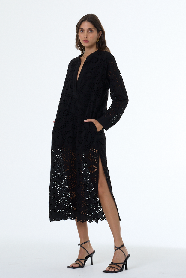 olinda midi dress Women's Olinda Dress in Black by YFB