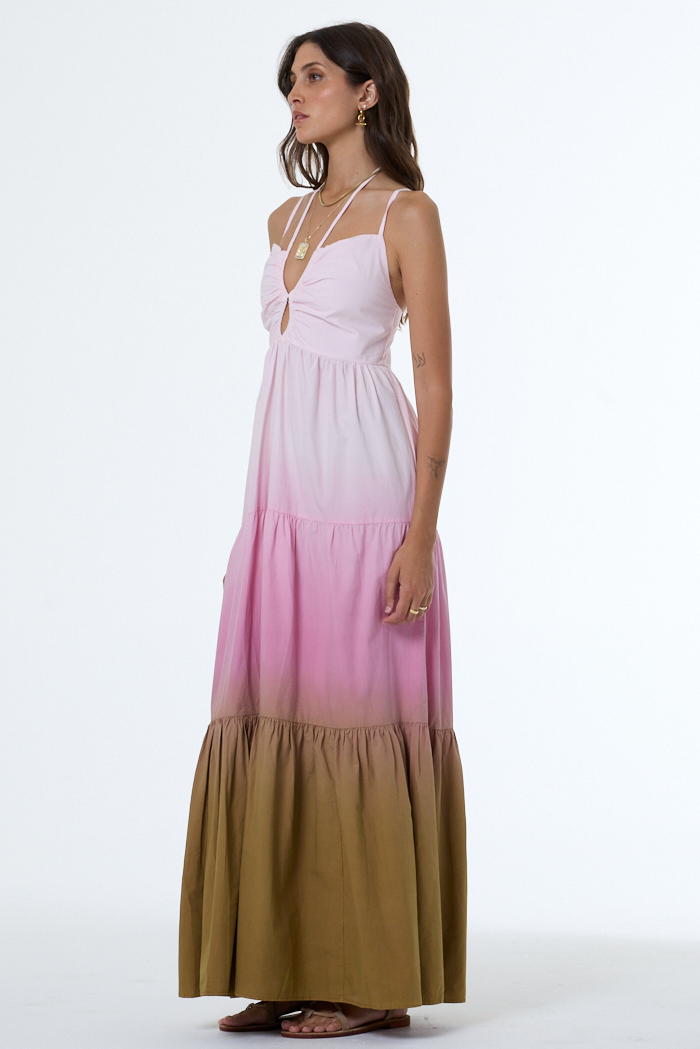 Women's Haisely Poplin Dress in Pink Mauve Ombre by YFB