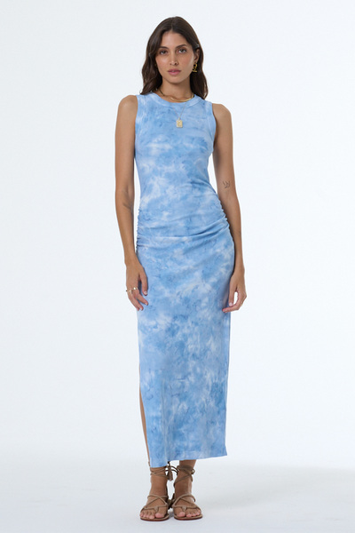 Women's Tamara Dress in Blue Aura Cloud Wash by YFB
