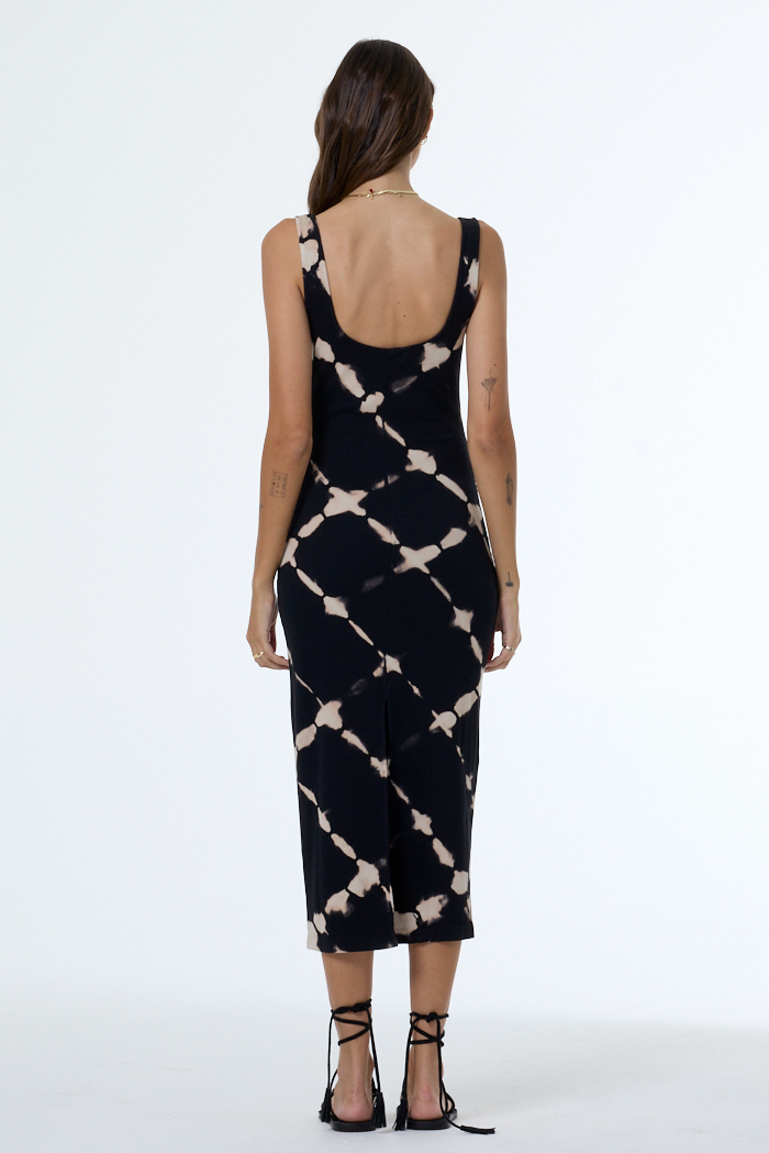 Demios Dress // Black Shibori Wash