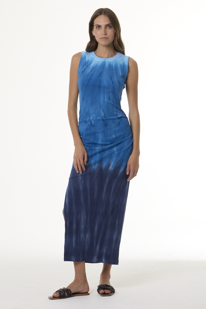 kimono sleeve maxi dress Kimono Sleeve Hawaiian Dress With Slit Design