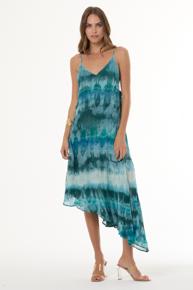 Women's Irma Chiffon Dress in Turquoise Terra Wash by YFB
