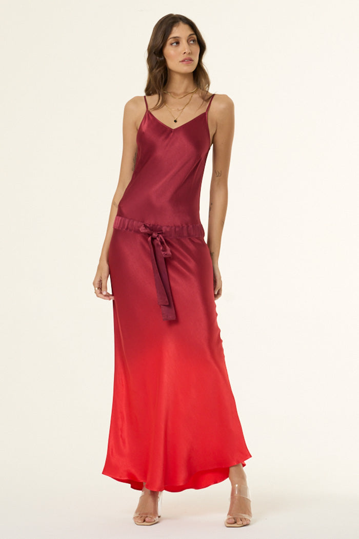 Kalani Slip Dress // Dark Ruby Ombre