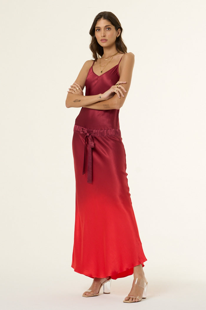 Kalani Slip Dress // Dark Ruby Ombre