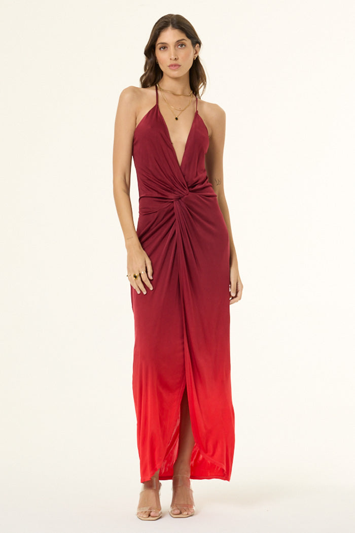 Siren Jersey Slip Dress // Dark Ruby Ombre