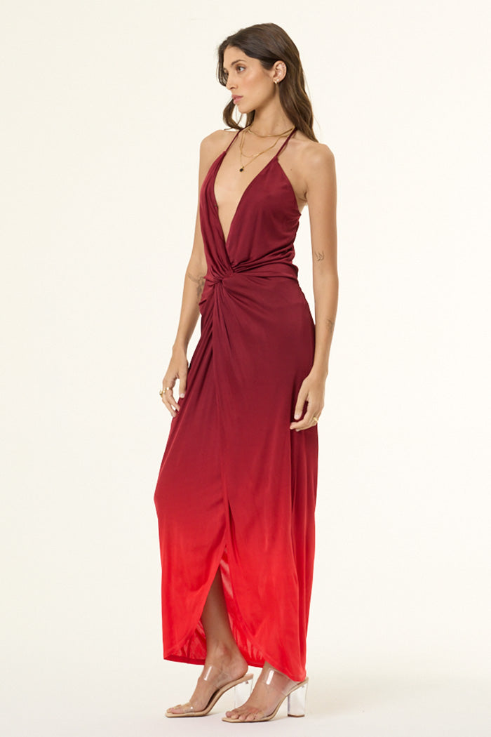 Siren Jersey Slip Dress // Dark Ruby Ombre