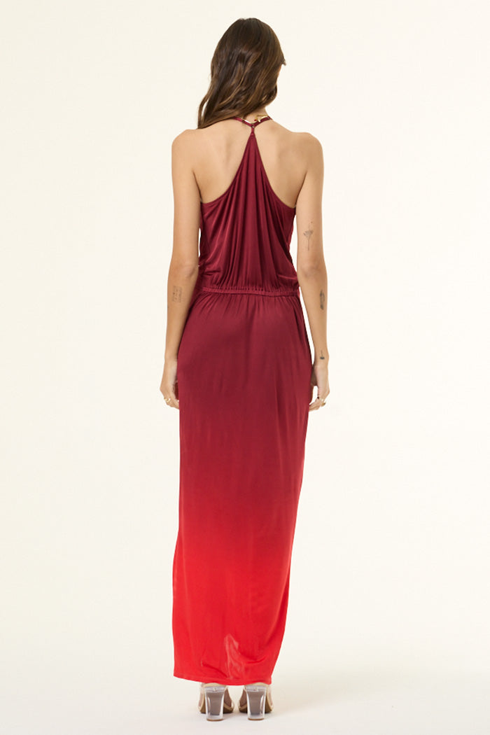 Siren Jersey Slip Dress // Dark Ruby Ombre