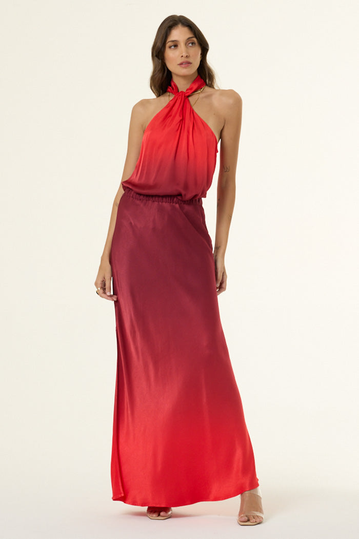 Flossie Maxi Skirt // Dark Ruby Ombre