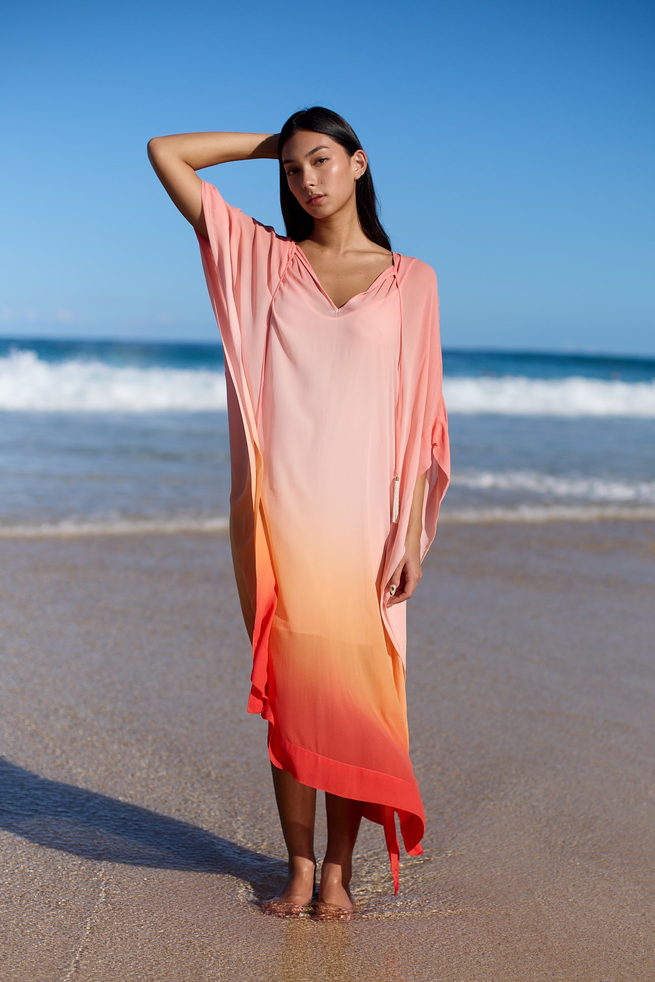 Domina Kaftan // Solar Orange Ombre
