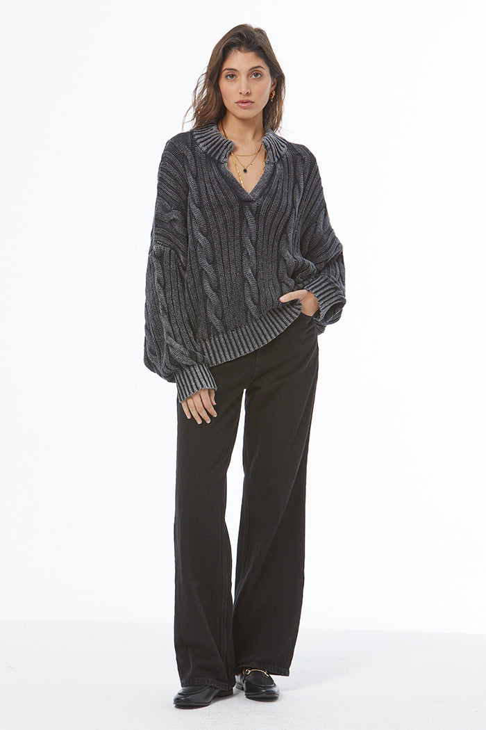 Auckland Sweater // Black Mineral Wash