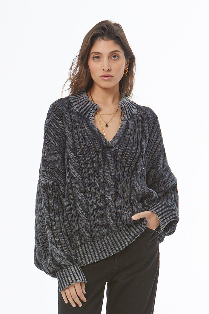 Auckland Sweater // Black Mineral Wash