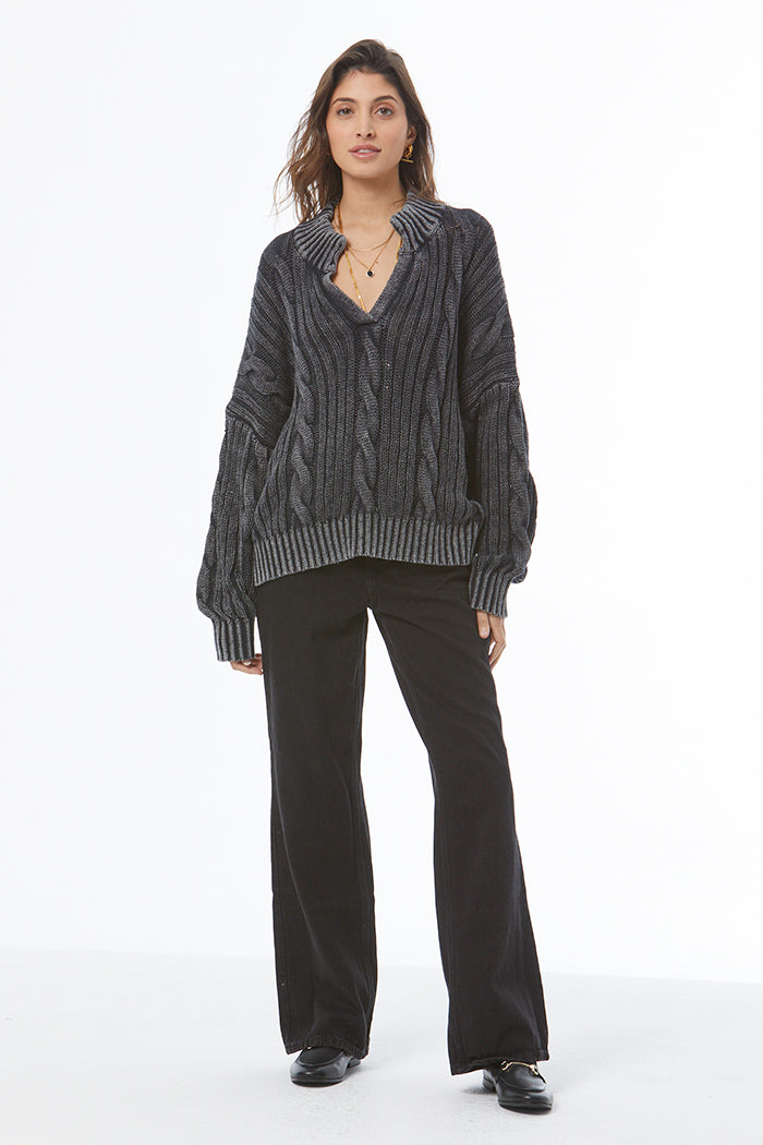 Auckland Sweater // Black Mineral Wash