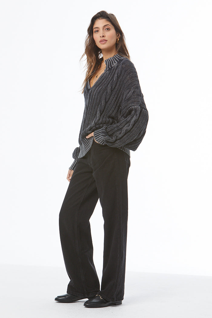 Auckland Sweater // Black Mineral Wash
