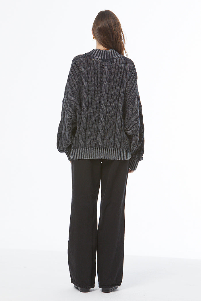 Auckland Sweater // Black Mineral Wash