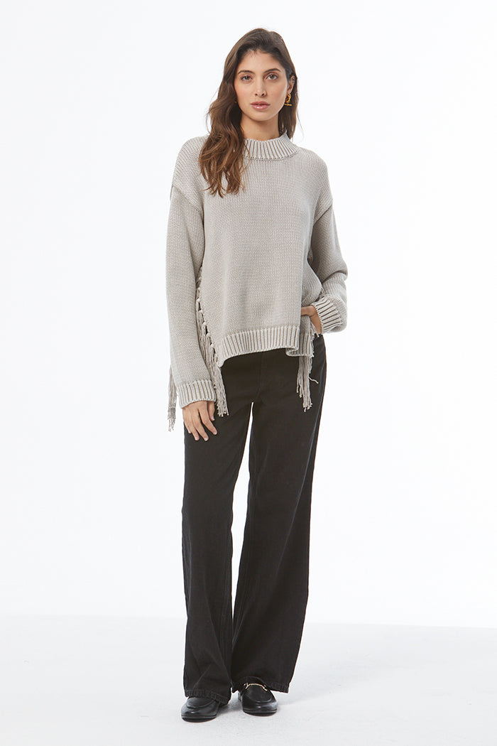 Houston Mock Neck Sweater // Harbor Grey Mineral Wash