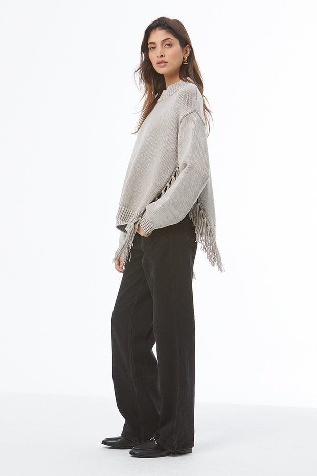 Houston Mock Neck Sweater // Harbor Grey Mineral Wash