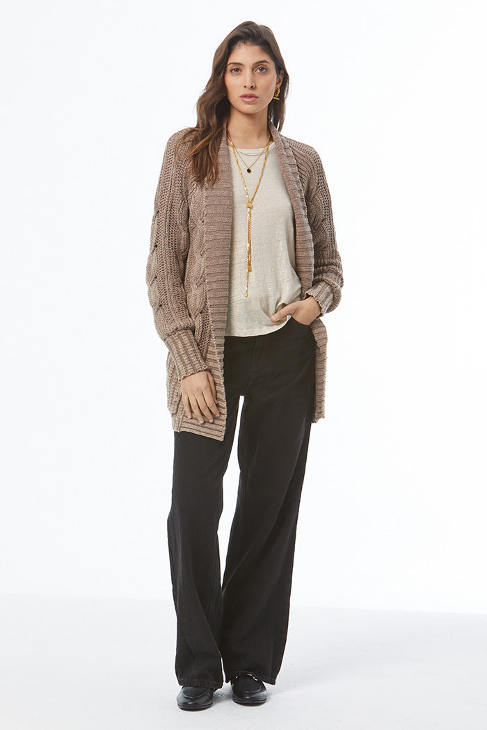 Jimmy Cable Cardi // Shiitake Mineral Wash