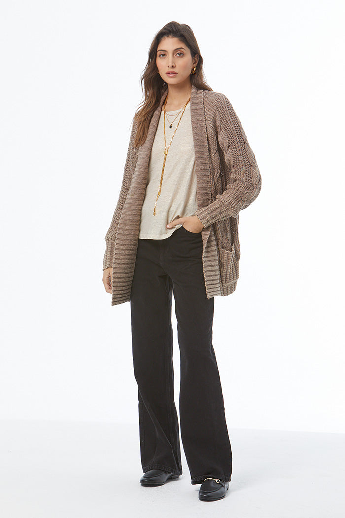 Jimmy Cable Cardi // Shiitake Mineral Wash