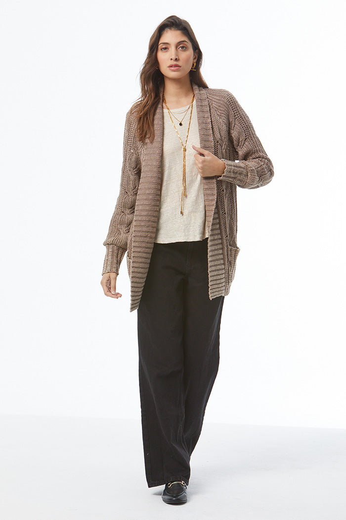 Jimmy Cable Cardi // Shiitake Mineral Wash