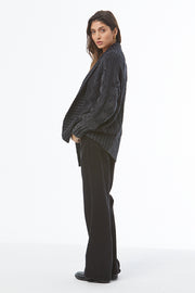 Jimmy Cable Cardi // Black Mineral Wash