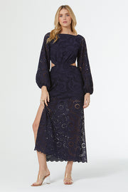 Malu Eyelet Dress // French Navy