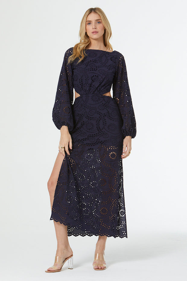 Malu Eyelet Dress // French Navy