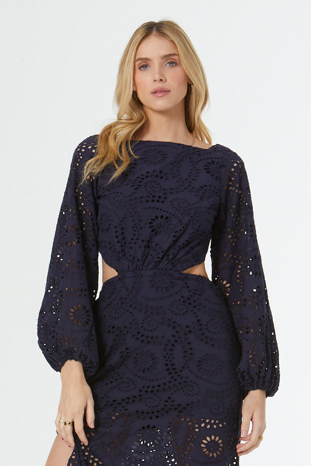 Malu Eyelet Dress // French Navy