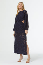 Malu Eyelet Dress // French Navy