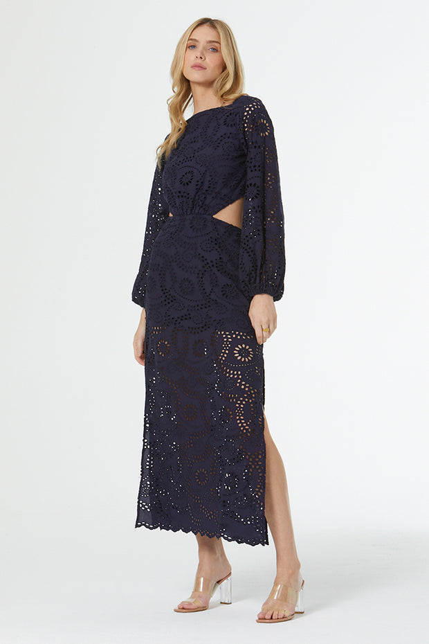 Malu Eyelet Dress // French Navy