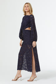 Malu Eyelet Dress // French Navy