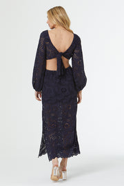Malu Eyelet Dress // French Navy