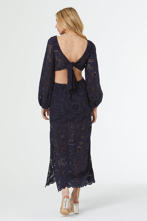 Malu Eyelet Dress // French Navy